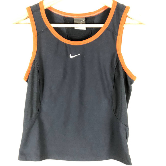 Nike Tops - Nike Shirt Blue Orange Scoop Neck Tank Top Dri Fit Center Logo Size X Small
